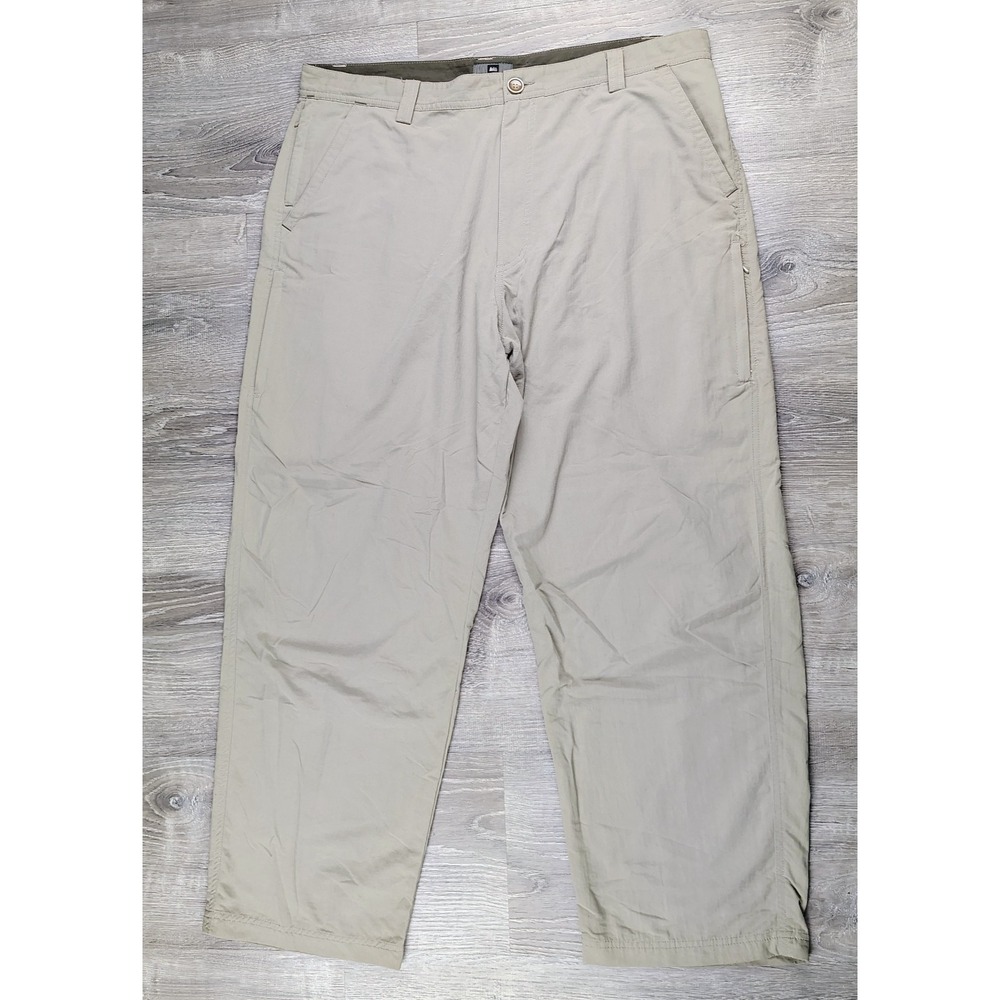 REI Mens Khaki Outdoor Hiking Chino Pants UPF 40+ 40x30 Nylon Tan